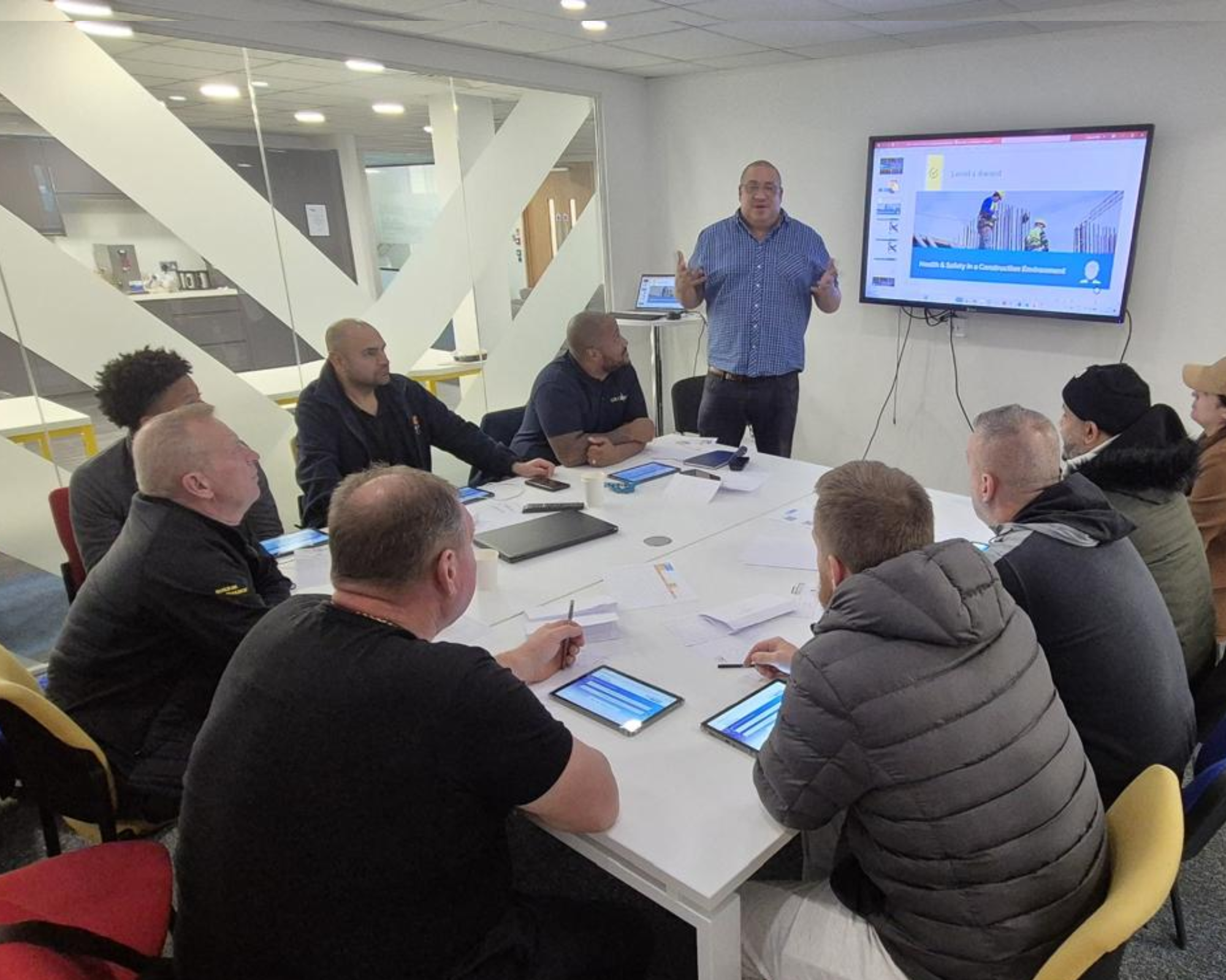 NEBOSH Training Courses picture of Sam training students on NEBOSH